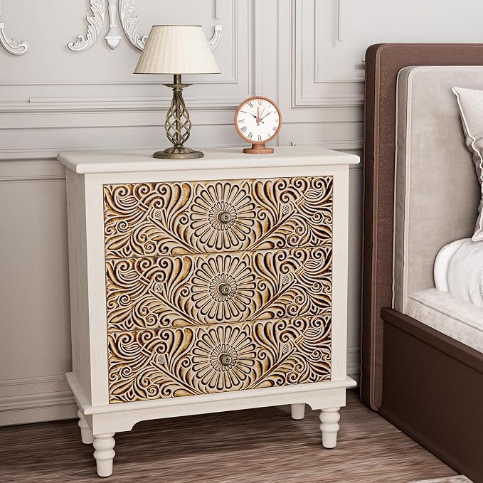 HOMPUS Farmhouse 3-Drawer Dresser - Image 8