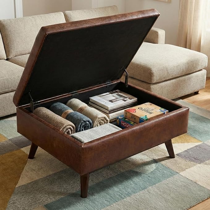 SIMPLIHOME Owen Coffee Table Storage Ottoman - Image 2