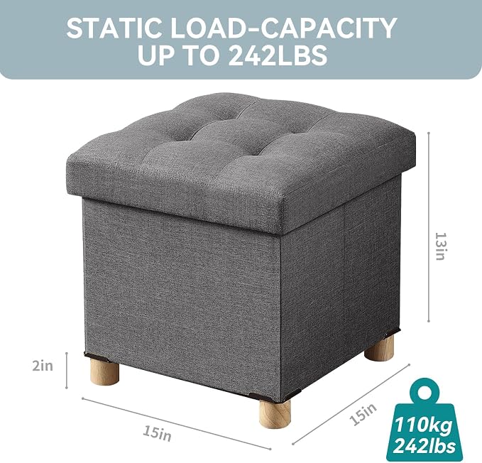 BRIAN & DANY Ottoman with Storage, Small Storage Ottoman - Image 2