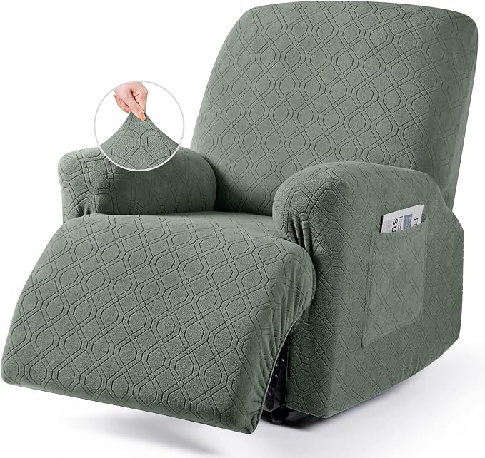 VANSOFY Oversized Recliner Chair Cover, 4-Pieces Stretch Recliner Covers by VANSOFYFURNITURECOVERS