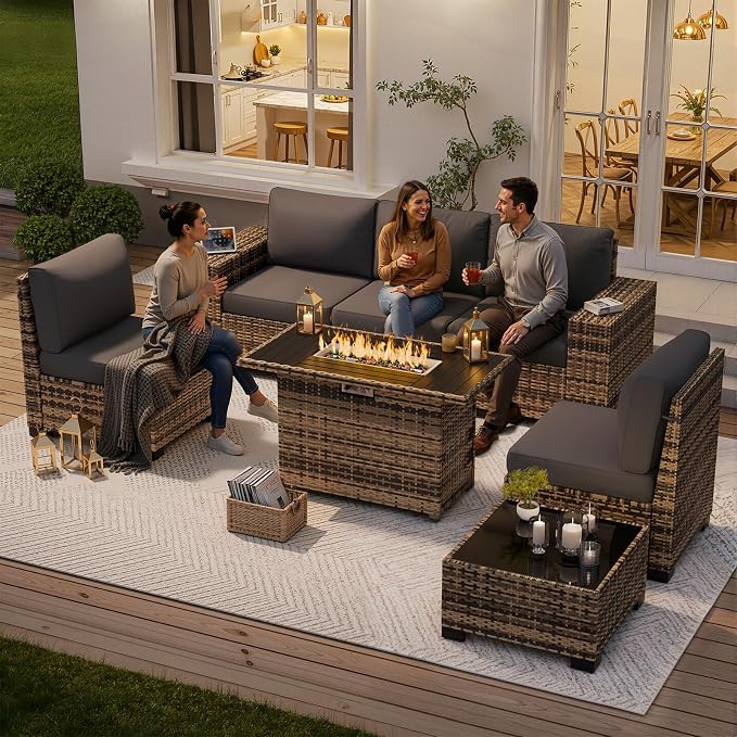 Patio Furniture Set, Wide Armrest Outdoor Furniture Set - Image 2