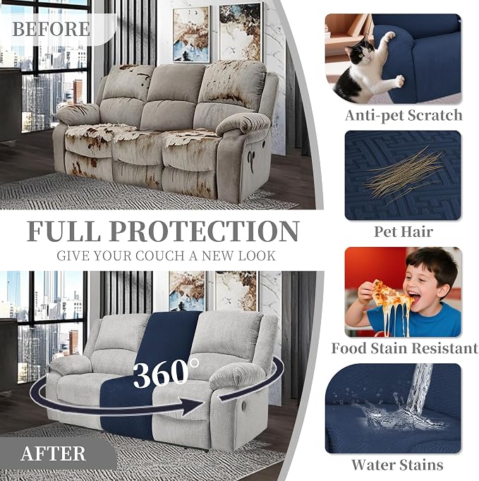100% Waterproof Sectional Recliner Couch Covers - Image 6