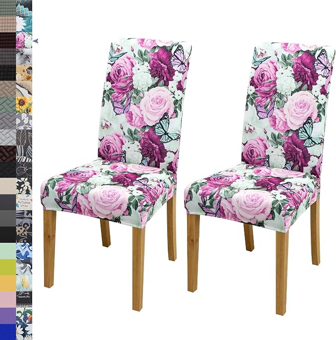 BIETYONE Stretch Dining Chair Covers Set of 2, Soft Removable Washable Kitchen by BIETYONE