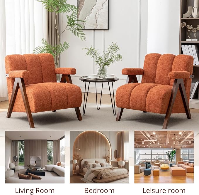 Mid Century Modern Accent Chairs Set of 2 - Image 7