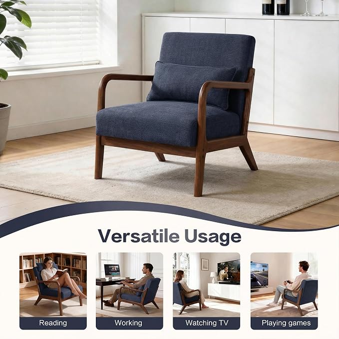Mid Century Accent Chair, Comfy Arm Chair - Image 7
