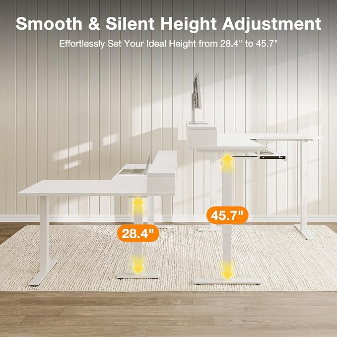 Casaottima 59 Inch Electric L-Shaped Standing Desk - Image 5