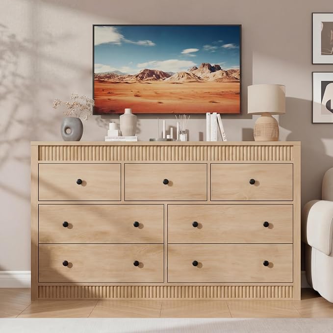 GarveeHome 7 Drawer Dresser for Bedroom, Modern Long Storage Dresser Organizer - Image 7