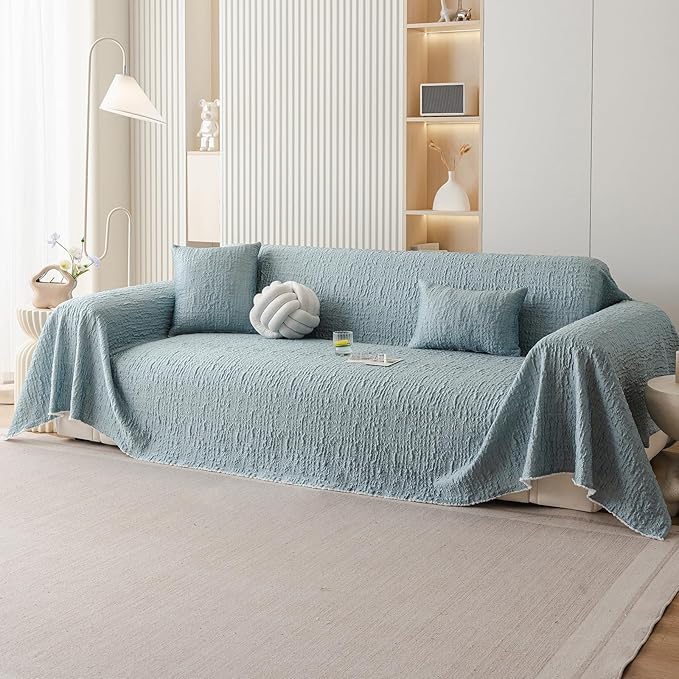 DREAMINGO Bubble Textured Cooling Sofa Cover, Ice Silk Breathable Couch Cover by DREAMINGO