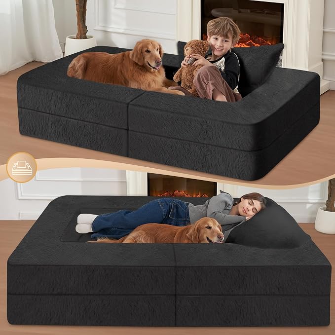 Futon Sofa Bed with Pillow, 3-in-1 Sleeper Sofa Bed with Removable Cover - Image 6