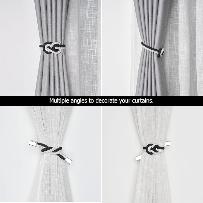 NICEEC 2 Pack Mini Magnetic Curtain Tiebacks Nordic Simple Style Drape Tie - Image 6