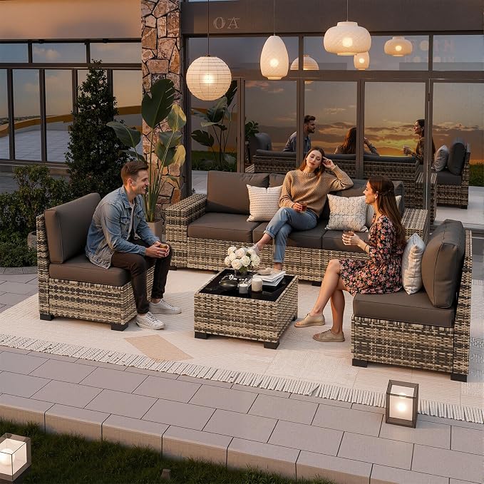 Patio Furniture Set, Wide Armrest Outdoor Furniture Set - Image 2