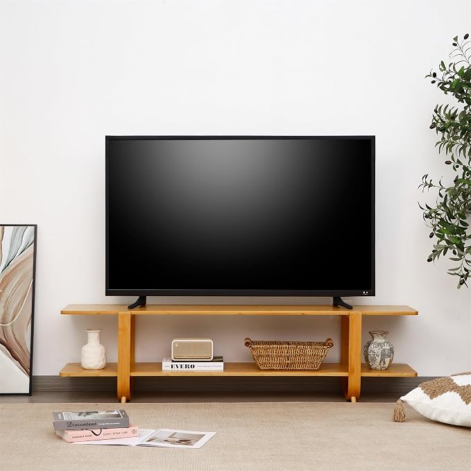 Bamboo TV Stand for TVs up to 65", Accent Entertainment Center - Image 3