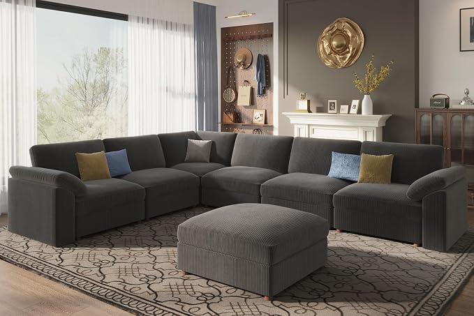 EASE MOOSE Oversized Sectional Modular Sofa, Large L Shape Sectional Couch Wide by EASEMOOSE