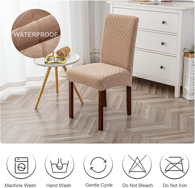 Genina Waterproof Chair Covers for Dining Room 6 Pack, Dining Chair Cover - Image 7