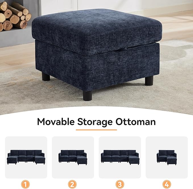 WUTUTUEE 25'' Square Storage Ottoman Module - Image 5
