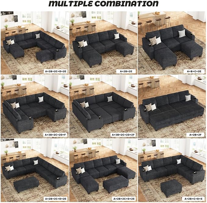 Belffin 45.6” Chenille Loveseat Module - Image 8