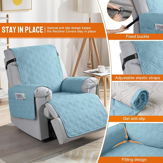 VANSOFY 100% Waterproof Recliner Chair Covers, Recliner Cover Non-Slip Dog - Image 3