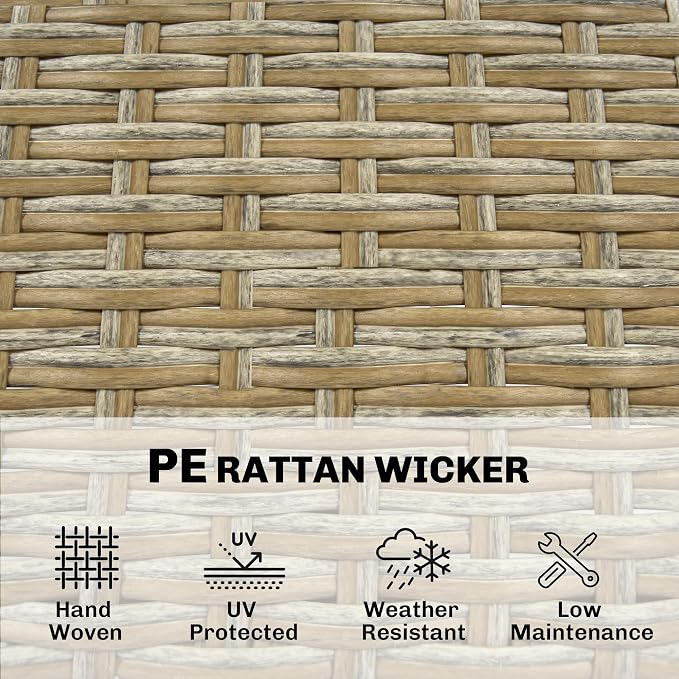 Outsunny 5 Piece Outdoor Bar Set, Wicker Outdoor High Top Table and Chairs - Image 5