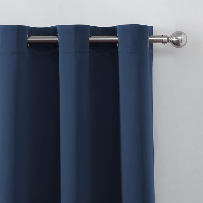 LEMOMO Navy Blue Blackout Curtains/52 x 72 Inch/Set of 2 Panels Room Darkening - Image 7