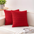 Pack of 2 Christmas Red Corduroy Decorative Throw Pillow Covers 20x20 Inch Soft by Unknown