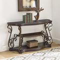54'' Dark Brown Retro Wooden Sofa Table by HMFULE
