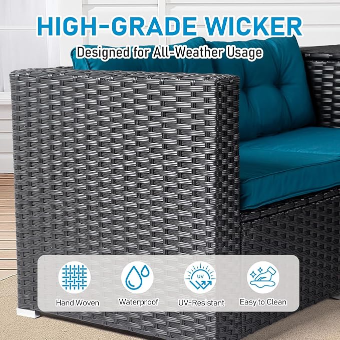 VINGLI 4 Pieces Outdoor Sectional Wicker Patio Furniture - Image 7