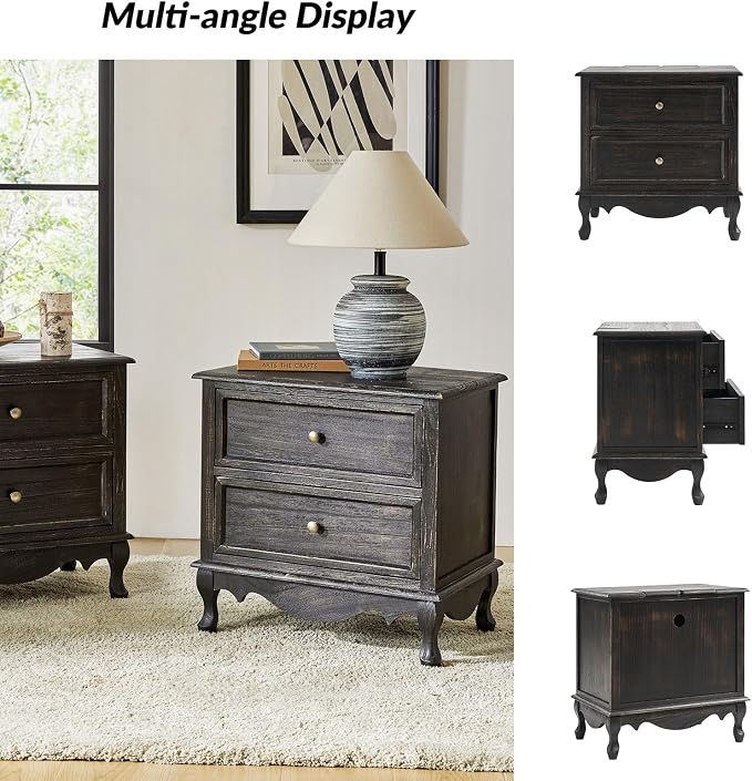 HULALA HOME Solid Wood End Tables Set of 2 - Image 6