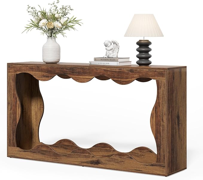 LITTLE TREE 63-Inch Entryway Table, Chic Design, Farmhouse Sofa Table Behind by LITTLETREE
