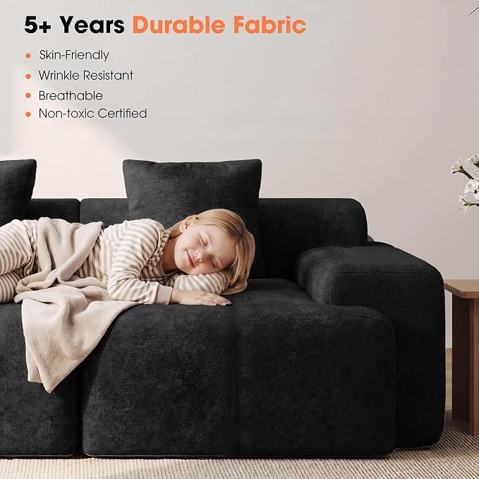 83.5" Boneless Loveseat Couch, Cloud Comfy Couches - Image 6