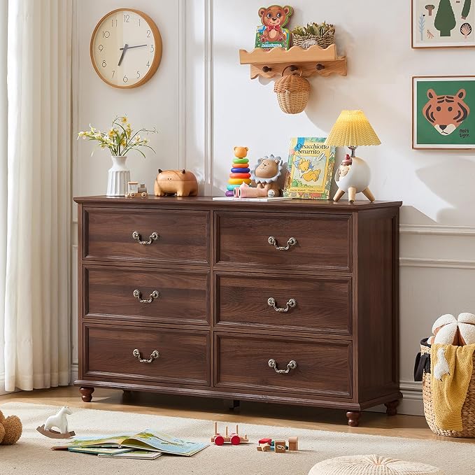 Joaxswe Farmhouse 6 Drawers Dresser - Image 9