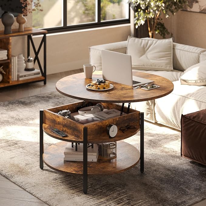 FABATO Round Lift Top Coffee Table - Image 2