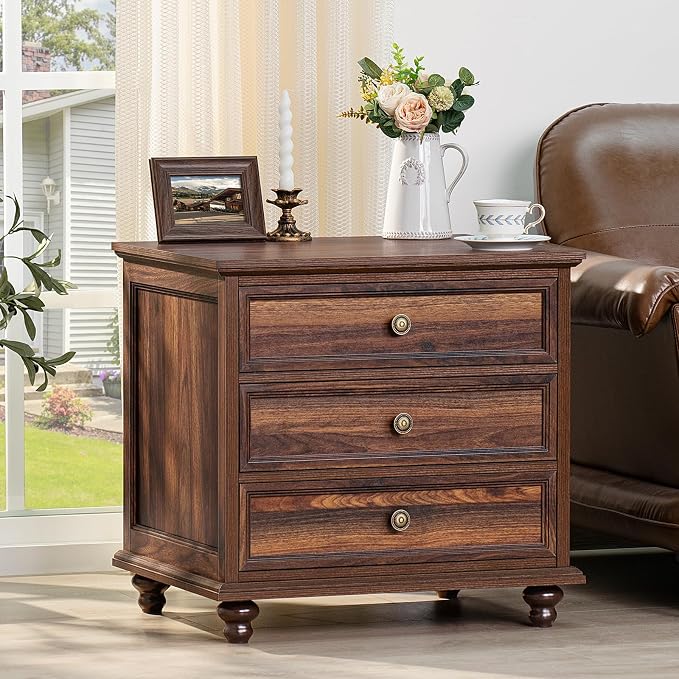 Joaxswe 24" Wide Farmhouse Night Stand Set of 2, Large End Table - Image 7