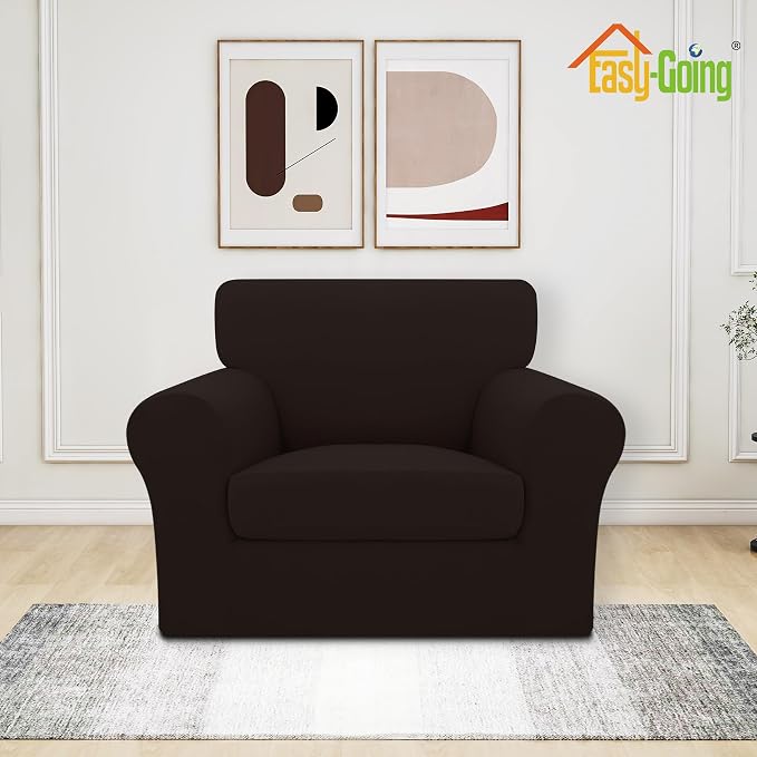 Easy-Going 3 Pieces Stretch Chair Cover Washable Chair Slipcover Set - Image 2