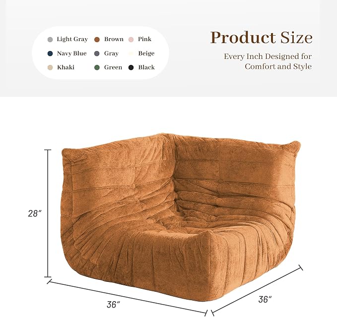 Bean Bag Chair, Memory Foam Bean Bag Chairs - Image 3