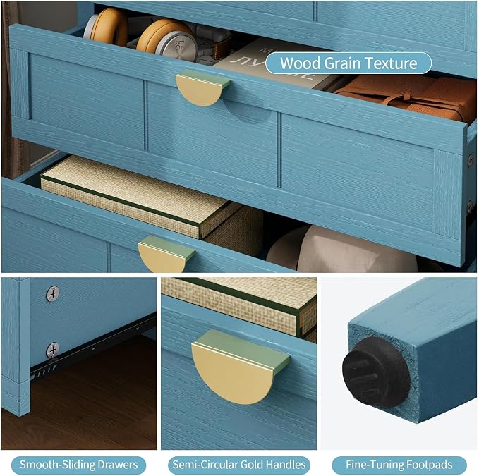 31.5" Accent Storage Cabinets, Modern 3-Drawer Decorative Side Table - Image 6