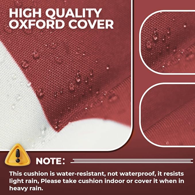 Outdoor Chaise Lounge Chair Cushion Waterproof 74.4 x 22 x 4.7 Inches Memory - Image 7