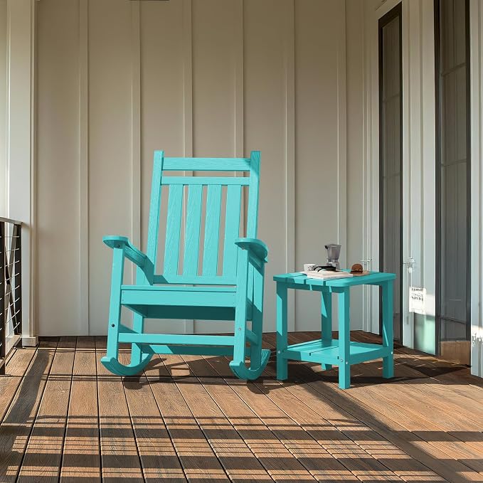 SERWALL Double Adirondack Side Table End Table Set of 4- Tiffany - Image 7