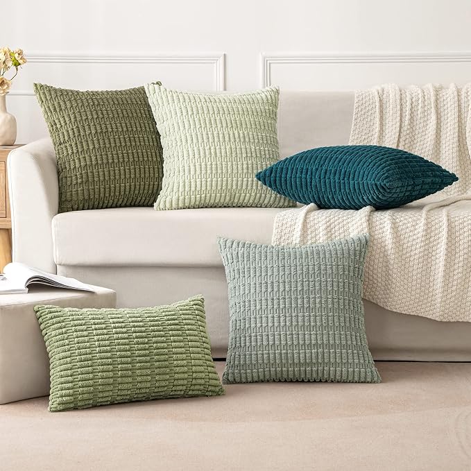 MIULEE Pack of 2 Spring Corduroy Decorative Euro Sham Throw Pillow Covers 24x24 - Image 4