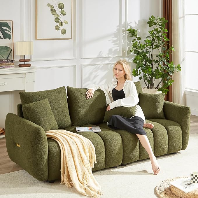 Antetek Set of 3 Teddy Sofa for Living Room, Modern 2 Units Deep Seat Sofa - Image 4