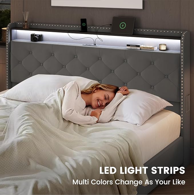 LARMACE Queen LED Bed Frame - Image 6