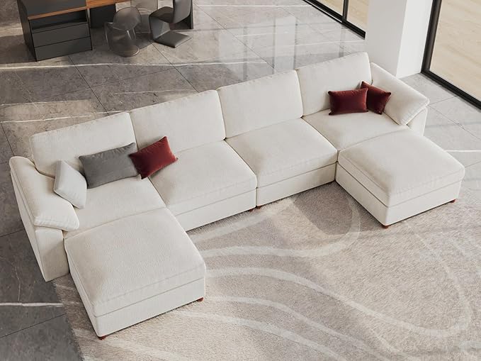 EASE MOOSE Cloud Sectional Modular Sofa, Oversized U Shape Sectional Couch Wide - Image 5