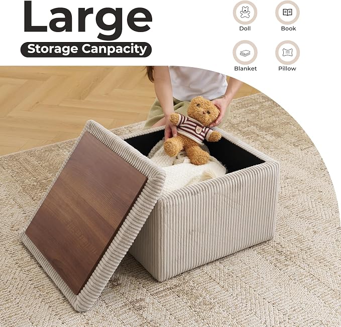 Cube Storage Ottoman, Ottoman Footstool - Image 4