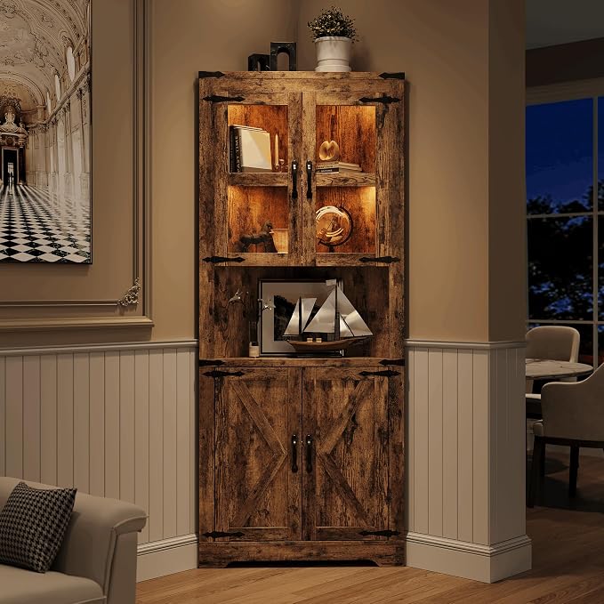 GarveeHome 67 in Tall Corner Storage Cabinet by GarveeHome