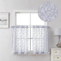 Lecloud Leia Light Grey 2 PCS Sheer Kitchen Curtains 30 Inch Length, Breathable by Lecloud