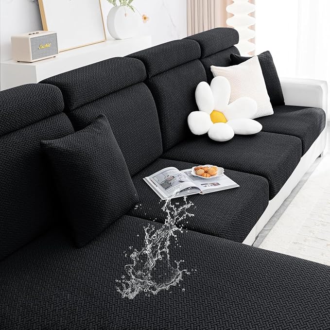Smiry Waterproof Couch Cushion Covers, Stretch Jacquard Sectional Couch Covers by Smiry