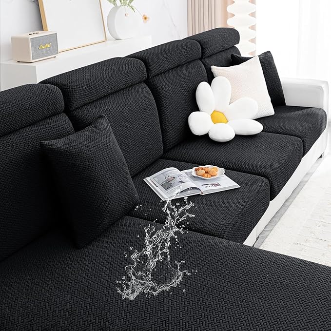 Smiry Waterproof Couch Cushion Covers, Stretch Jacquard Thick Sofa Cushion by Smiry