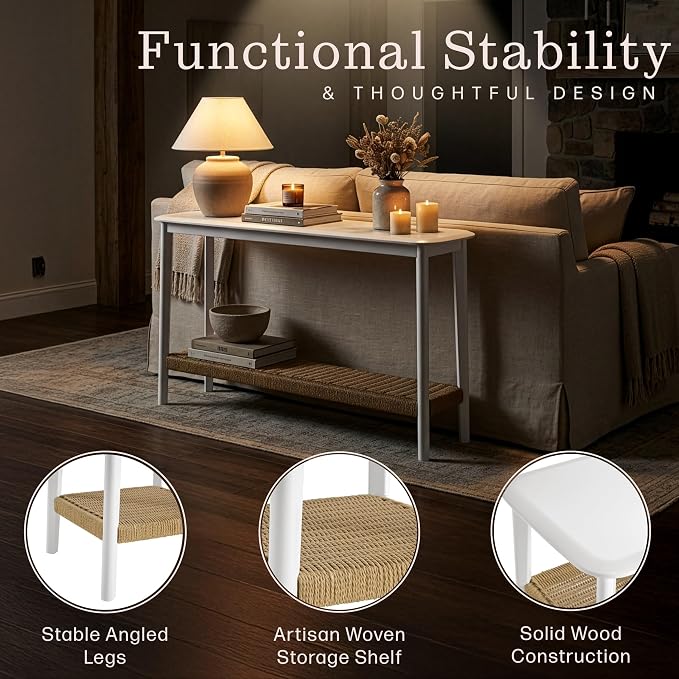 Alaterre Furniture Calais 48 Inch Wooden Console Table - Image 4