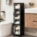 3-Tier Tall Narrow Storage Cabinet, Slim Bathroom Storage Cabinet by Lifelongpal