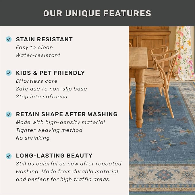Hazo Haus Blue Big Rugs for Living Room - Image 7