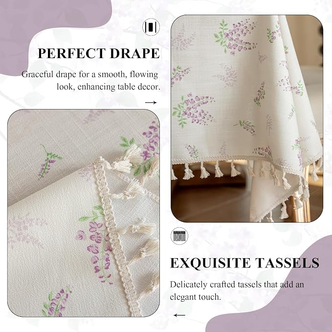 VClife Tablecloth Linen Texture Tablecloth - Image 3